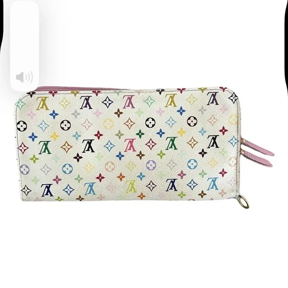 Louis Vuitton Murakami Zip Around Wallet Clutch Case